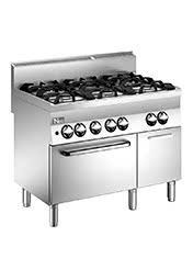 600 Serisi Gazlı 6 Açık Ateşli Gazlı Fırınlı Kuzine - 110x65x87 cm - C6FG11G